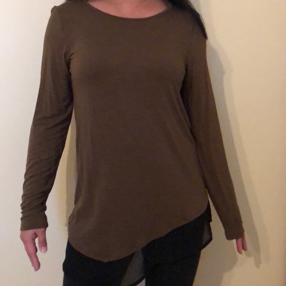 Signature Studio Olive Green High Low Large Blouse
